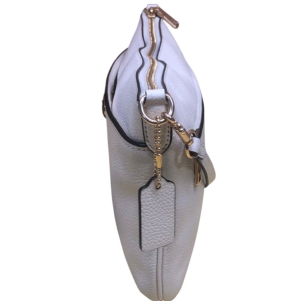 Coach Off White Polished Pebble Leather Crossbody Bag with Gold Accents - Picture 6 of 9